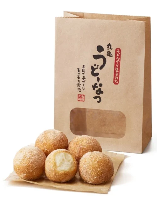 丸亀うどーなつ きび糖味のパッケージと商品