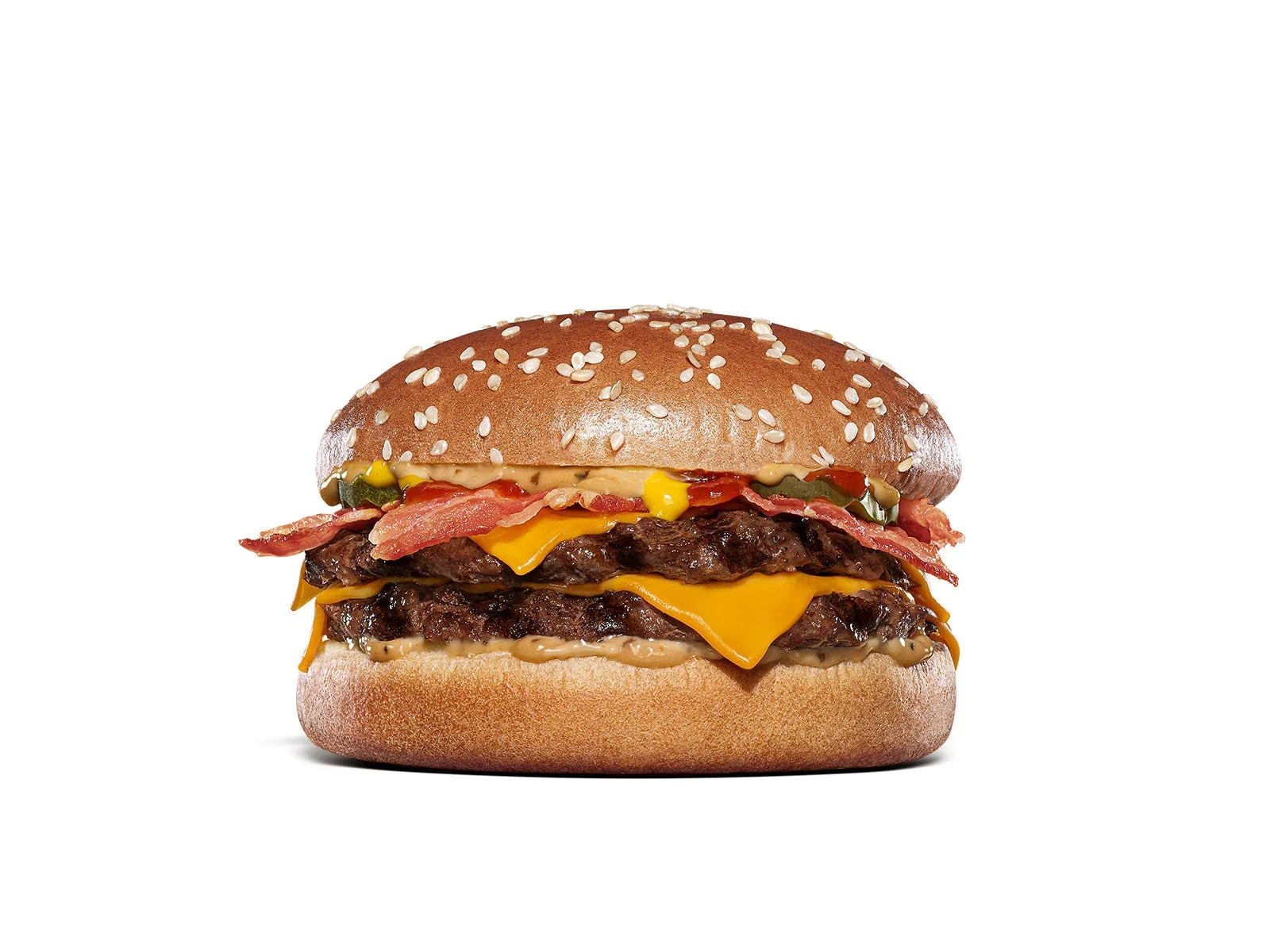 フレームスモーク ベーコンダブルチーズバーガーの単品写真