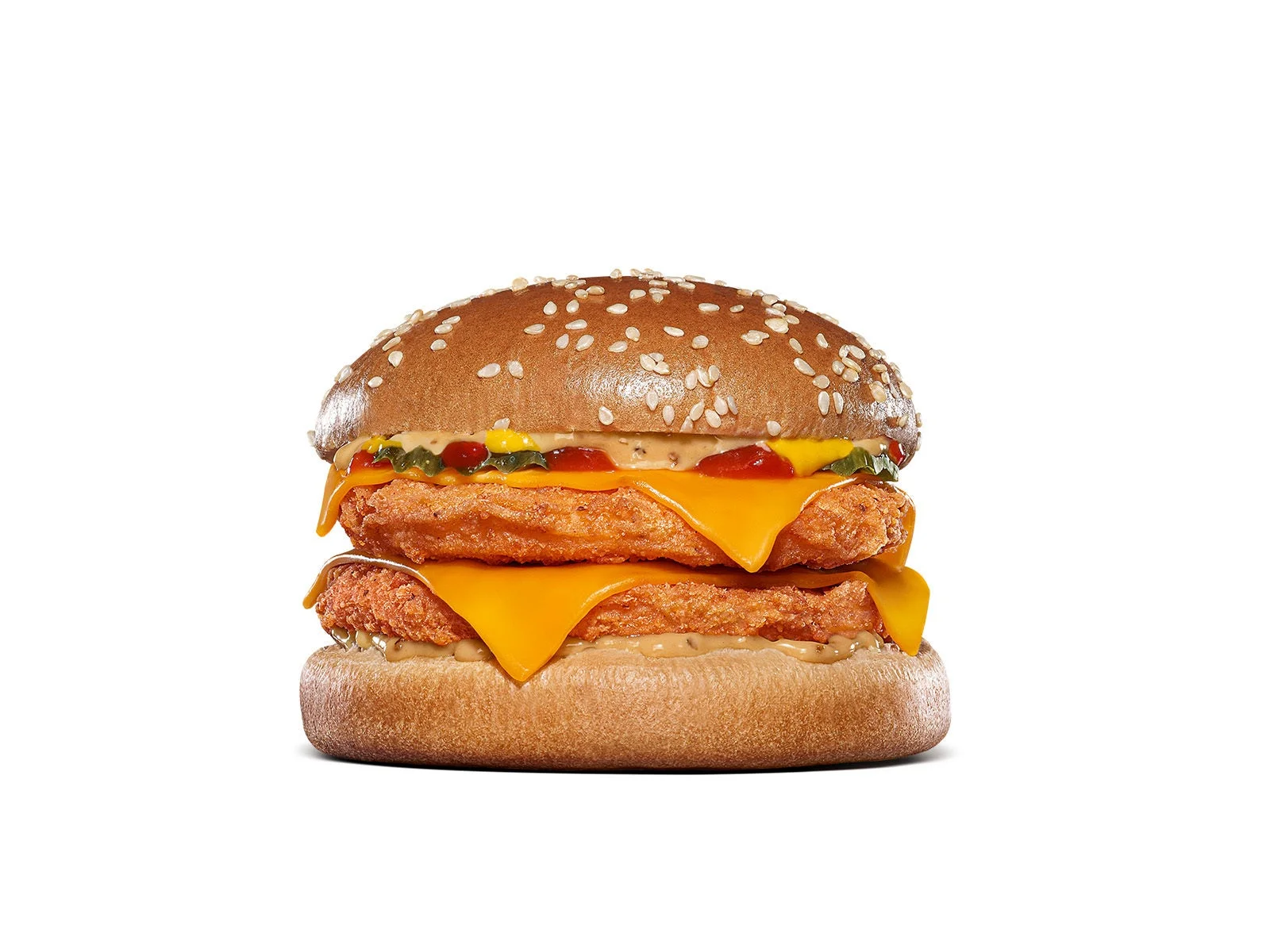 フレームスモーク チキンダブルチーズバーガーの単品写真