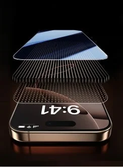 TORRAS GlassGo Ultra Privacyフィルムの25°マイクロルーパー層構造