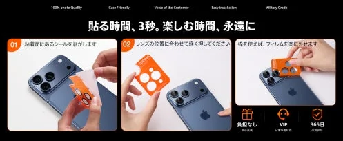 TORRAS LensGuardレンズ保護フィルムの簡単な貼り付け手順