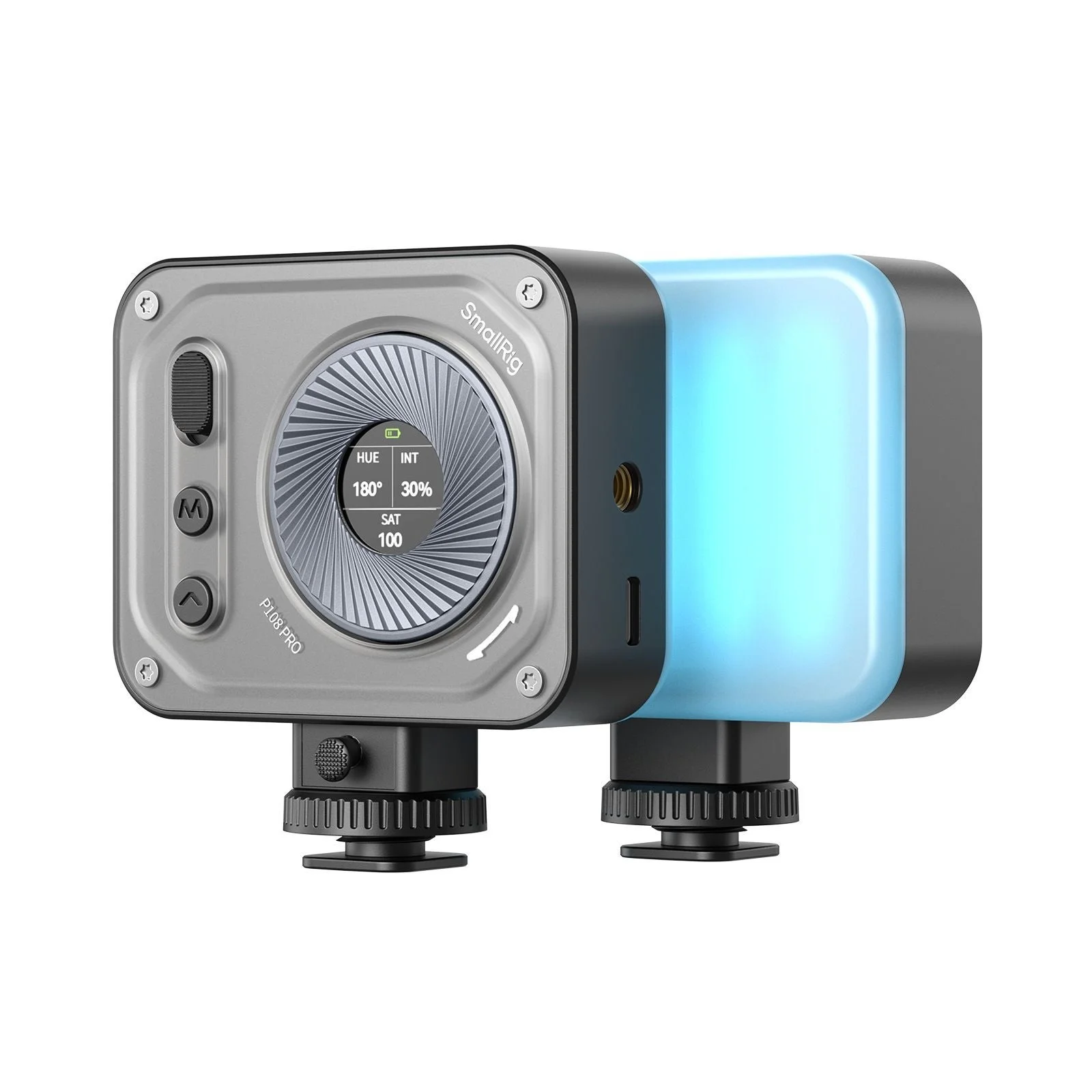 SmallRig Vibe P108 Pro mini ミニLEDライト本体とディスプレイ