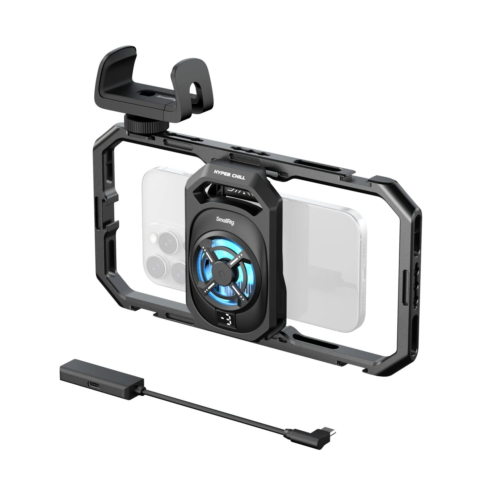 SmallRig 汎用クーリング内蔵スマホ拡張フレームにスマートフォンを装着