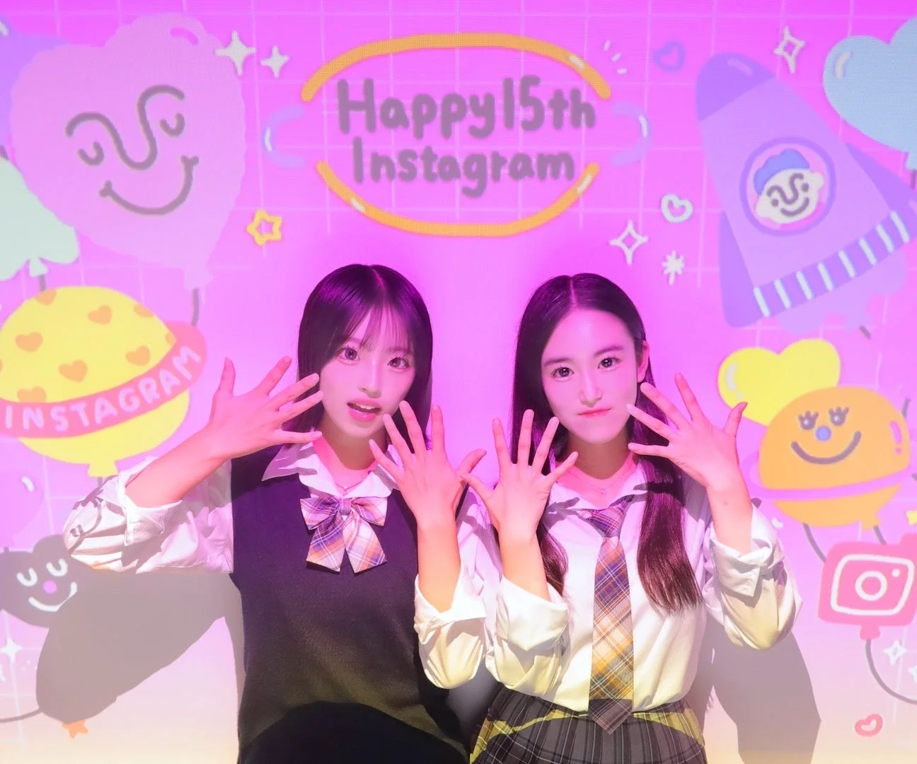 プロジェクターフォト『Happy15th Instagram』デザインで撮影したプリのイメージ