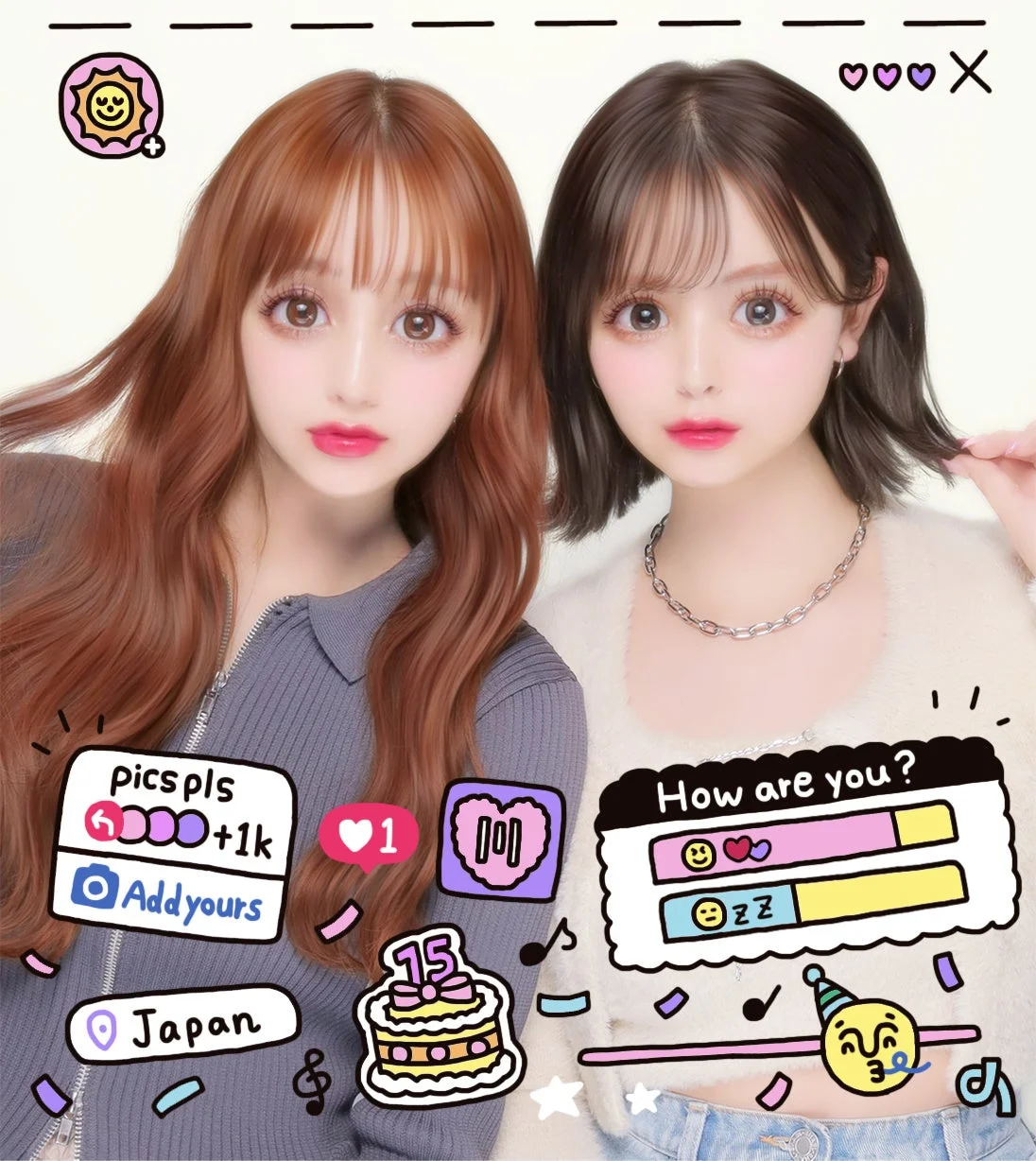 想い出自動落書き機能のストーリーズスタンプテーマのプリイメージ