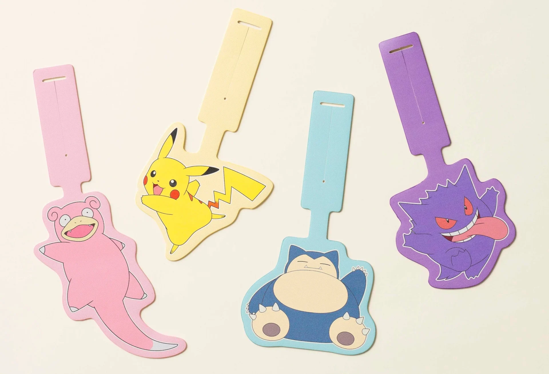 「くるっとラゲッジタグ」ヤドン、ピカチュウ、カビゴン、ゲンガーの4種類のデザイン