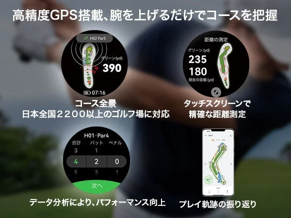 HUAWEI WATCH GT 6のゴルフ機能とコース把握