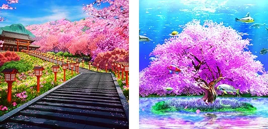 アーケード版MJ「海物語ガチャ」で登場するEX背景2種