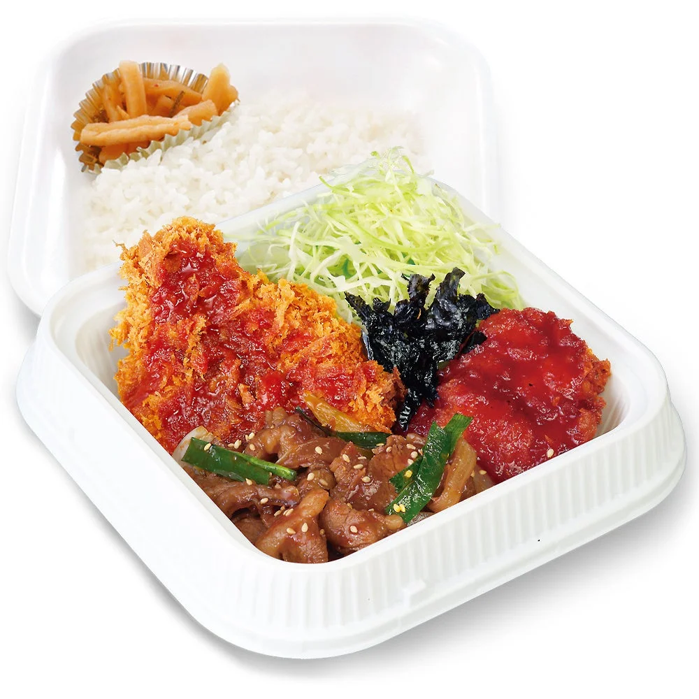 温玉なしの牛豚鶏のプルコギビビンカツ弁当