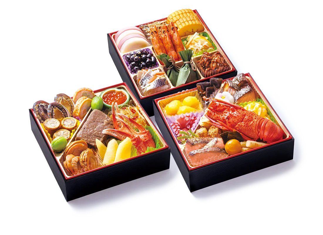 はま寿司 プレミアム三段重の豪華な中身が詰まったおせち料理