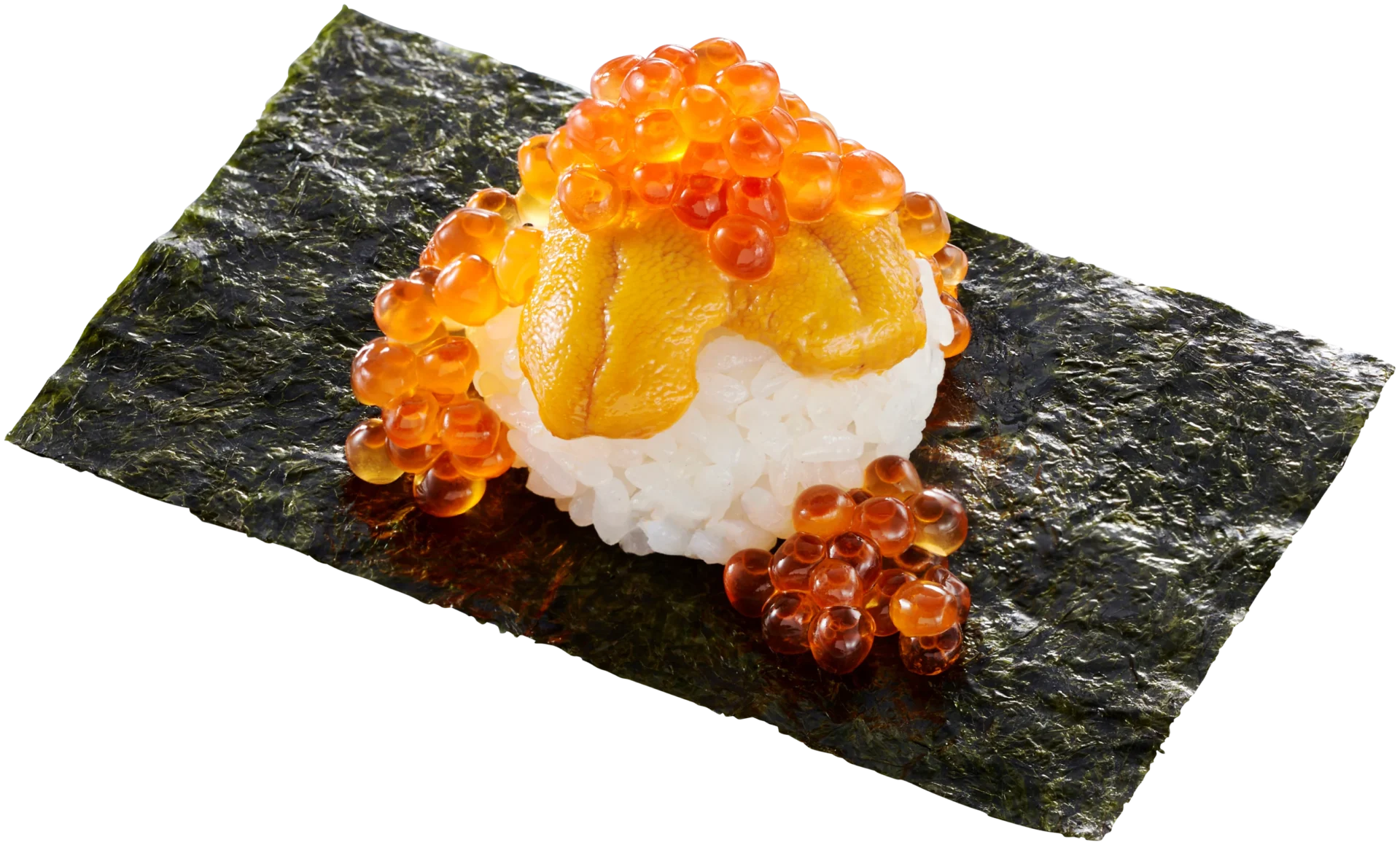 新物うにといくらがたっぷり乗った「新物うに こぼしいくら包み」。