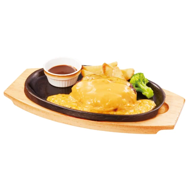 ビッグボーイのランチメニュー「4種チーズソースの手ごねハンバーグ」
