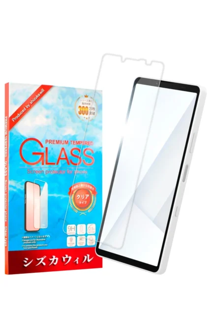 SONY Xperia 10 VII用クリアガラスフィルムのパッケージと内容物