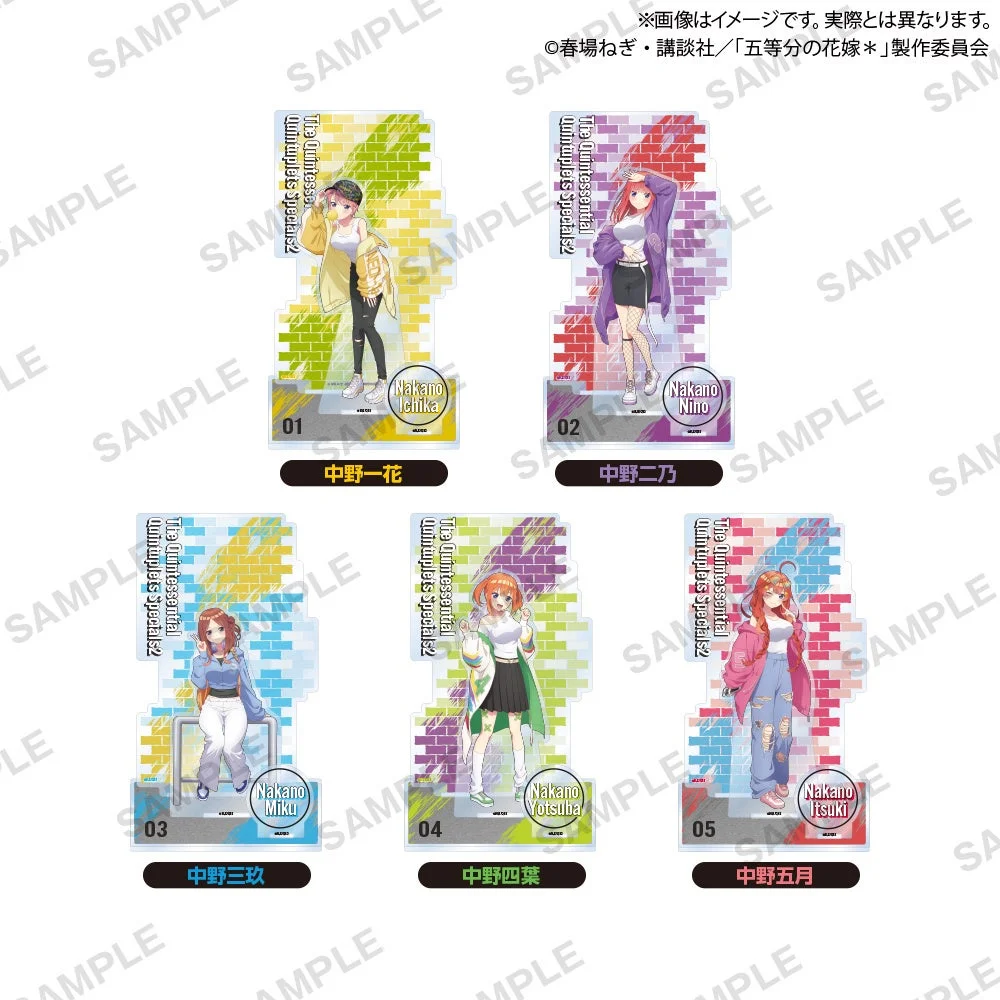 五等分の花嫁ビッグジオラマアクリルフィギュアの各キャラクターデザイン