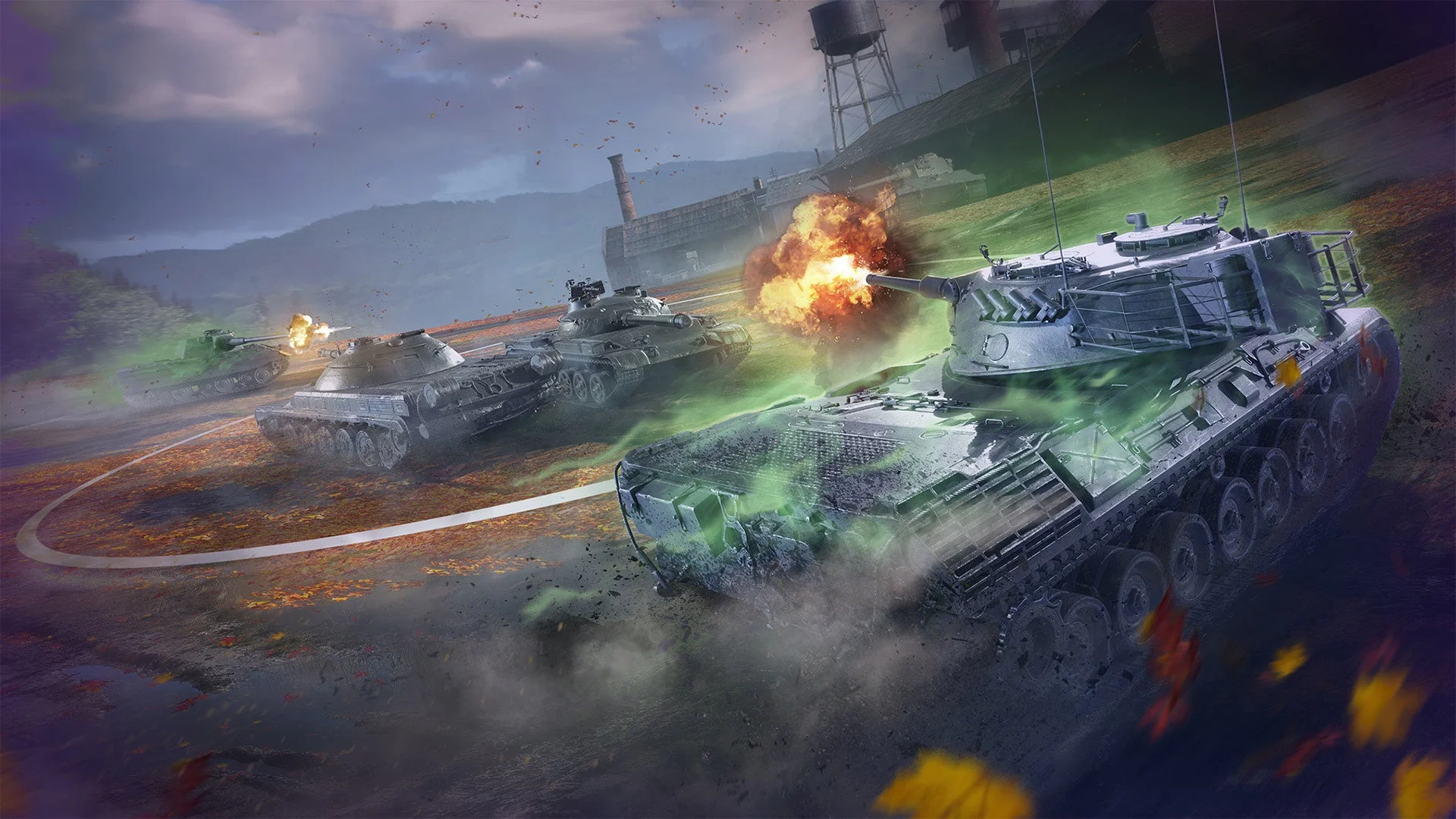 新PvPモード「感染戦線」の戦車バトルイメージ