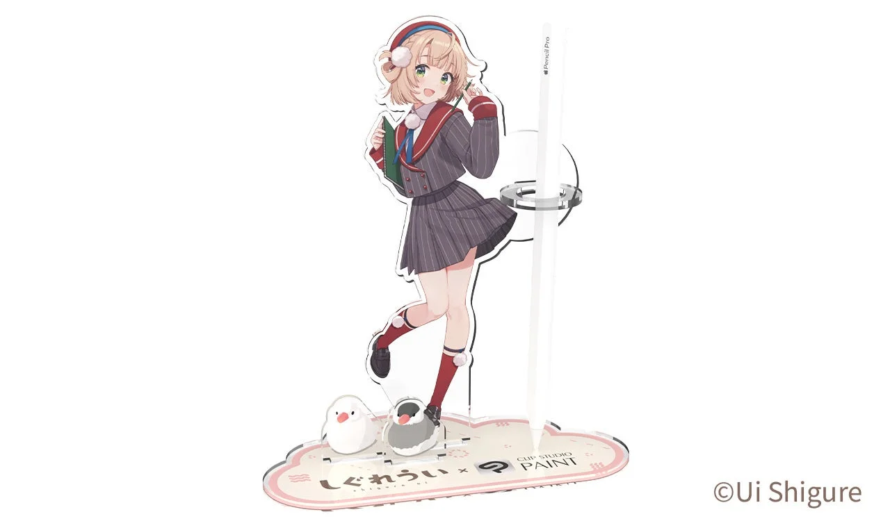 しぐれういとCLIP STUDIO PAINTのコラボアクリルペンスタンド。