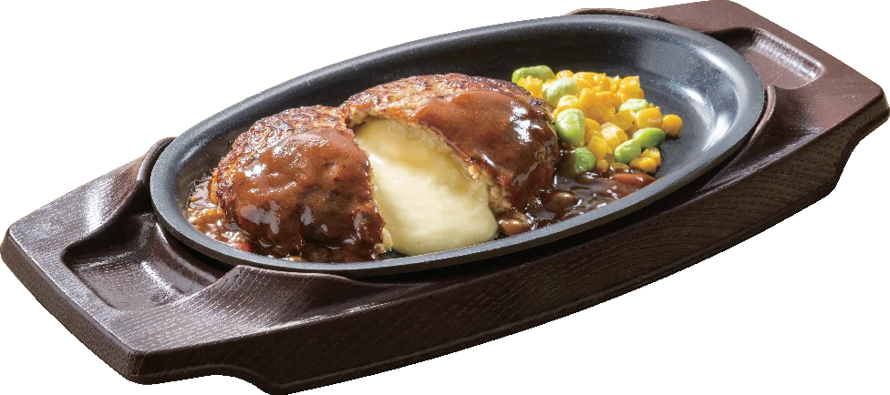 チーズINハンバーグのクローズアップ