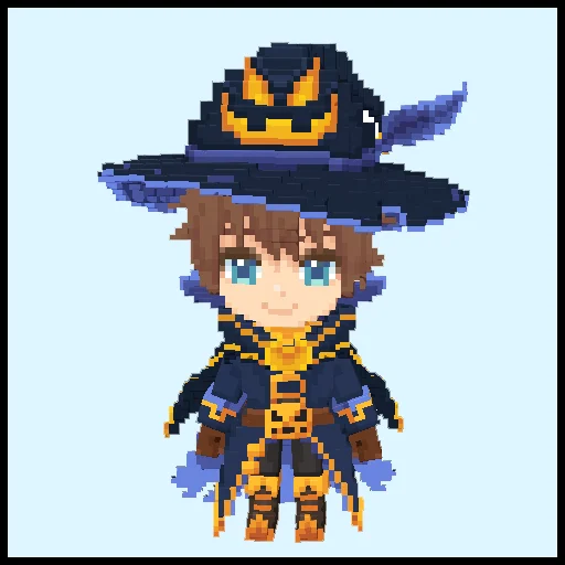 ハロウィンウィザード衣装のキャラクター全身