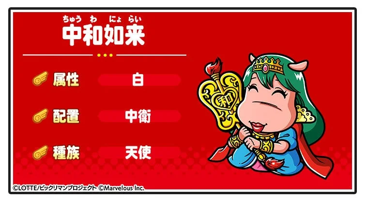 イベントで入手できる☆1キャラ「【ヘブン士】中和如来」のステータス
