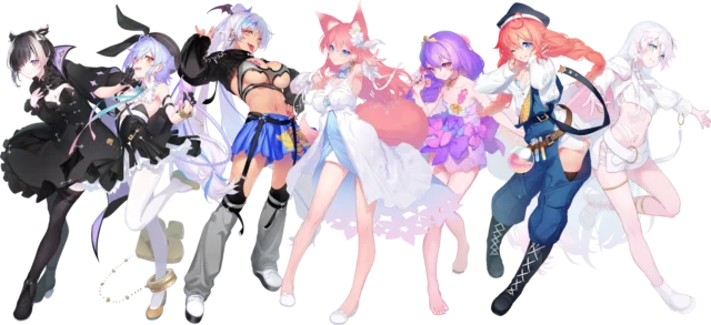 Vtuberグループ『スナックにり』のメンバーイラスト