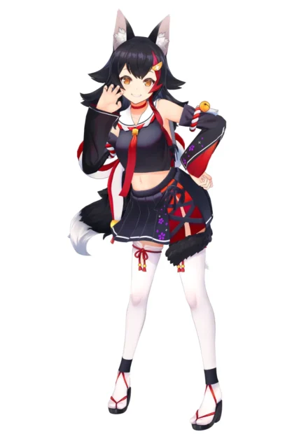 ホロライブ所属VTuber大神ミオさんのキャラクターイラスト