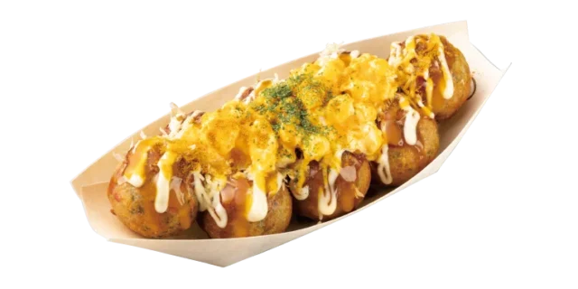 『カレー風味のチーズてりたま』のたこ焼き8個入り。