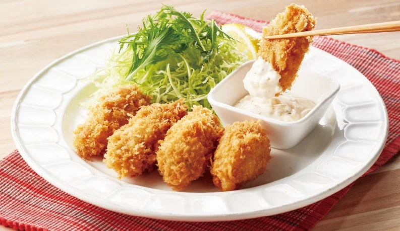 ジョイフルの広島県産かきフライ定食