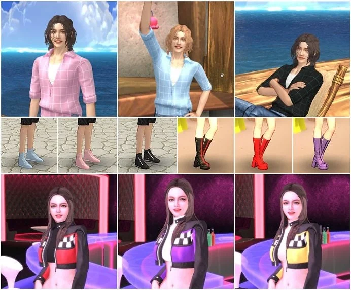新規追加された様々なファッションアイテムの組み合わせ