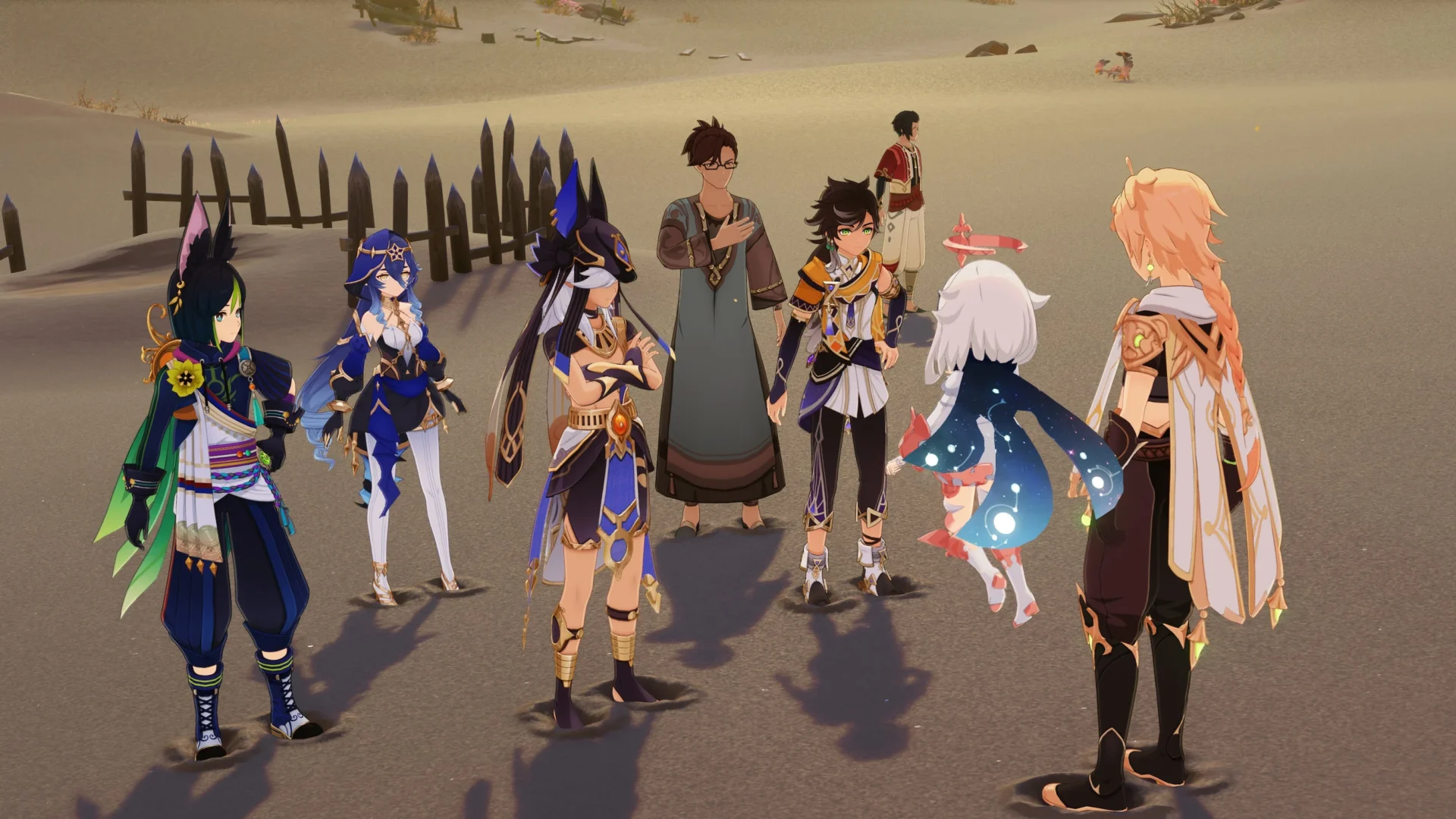 新たなテーマイベントで登場するキャラクターたちの集合シーン