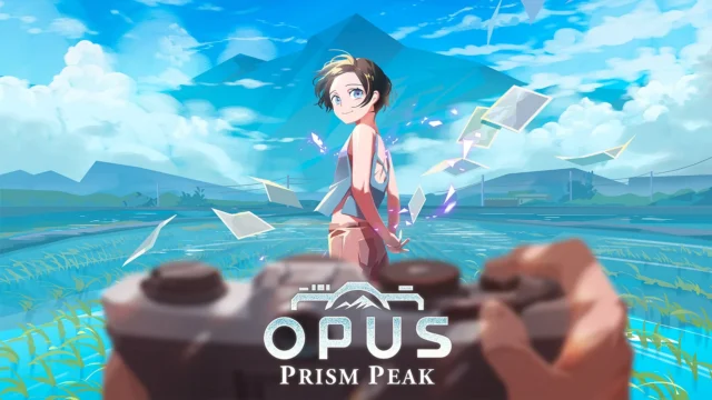 『OPUS: Prism Peak』のゲームロゴと少女のイラスト