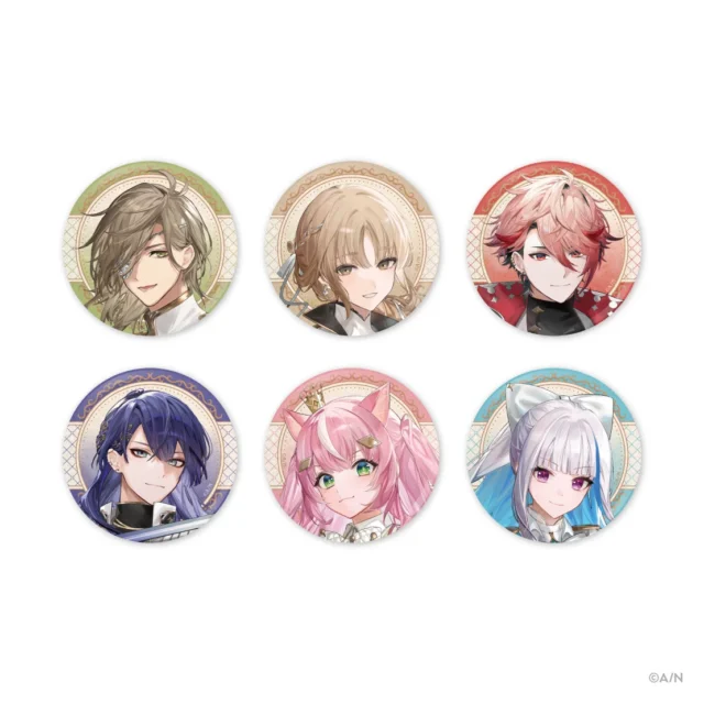 缶バッジ全6種のライバー顔アップイラスト