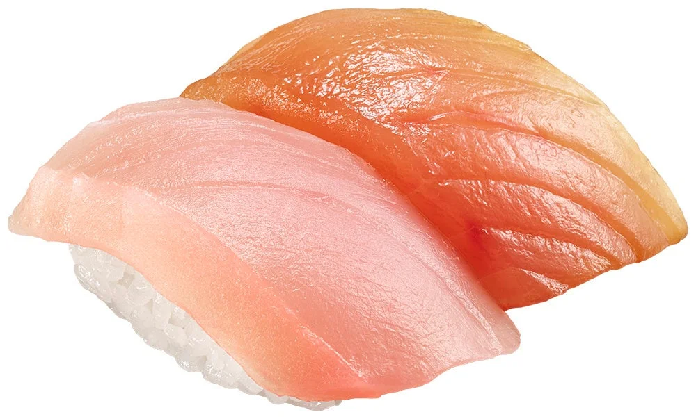 スシロー「厚切りびん長まぐろ食べ比べ」の寿司