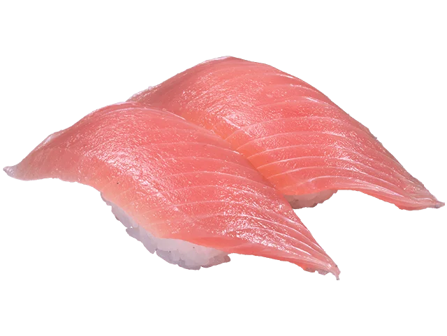 かっぱ寿司の赤酢シャリを使った『大切りまぐろ』二貫