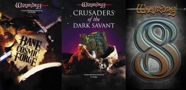 Wizardry 6, 7, 8のタイトルロゴとパッケージアート
