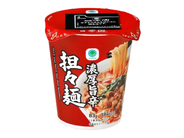 ファミマル 濃厚旨辛 担々麺のカップ麺パッケージ