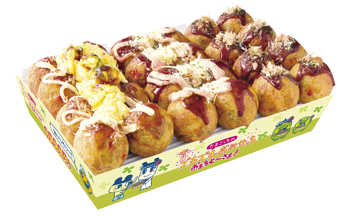 たまごっちコラボ「プチプチおみせっち わいわいパック」のたこ焼き(3種)