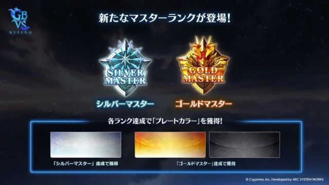 新マスターランク「シルバーマスター」「ゴールドマスター」のUI