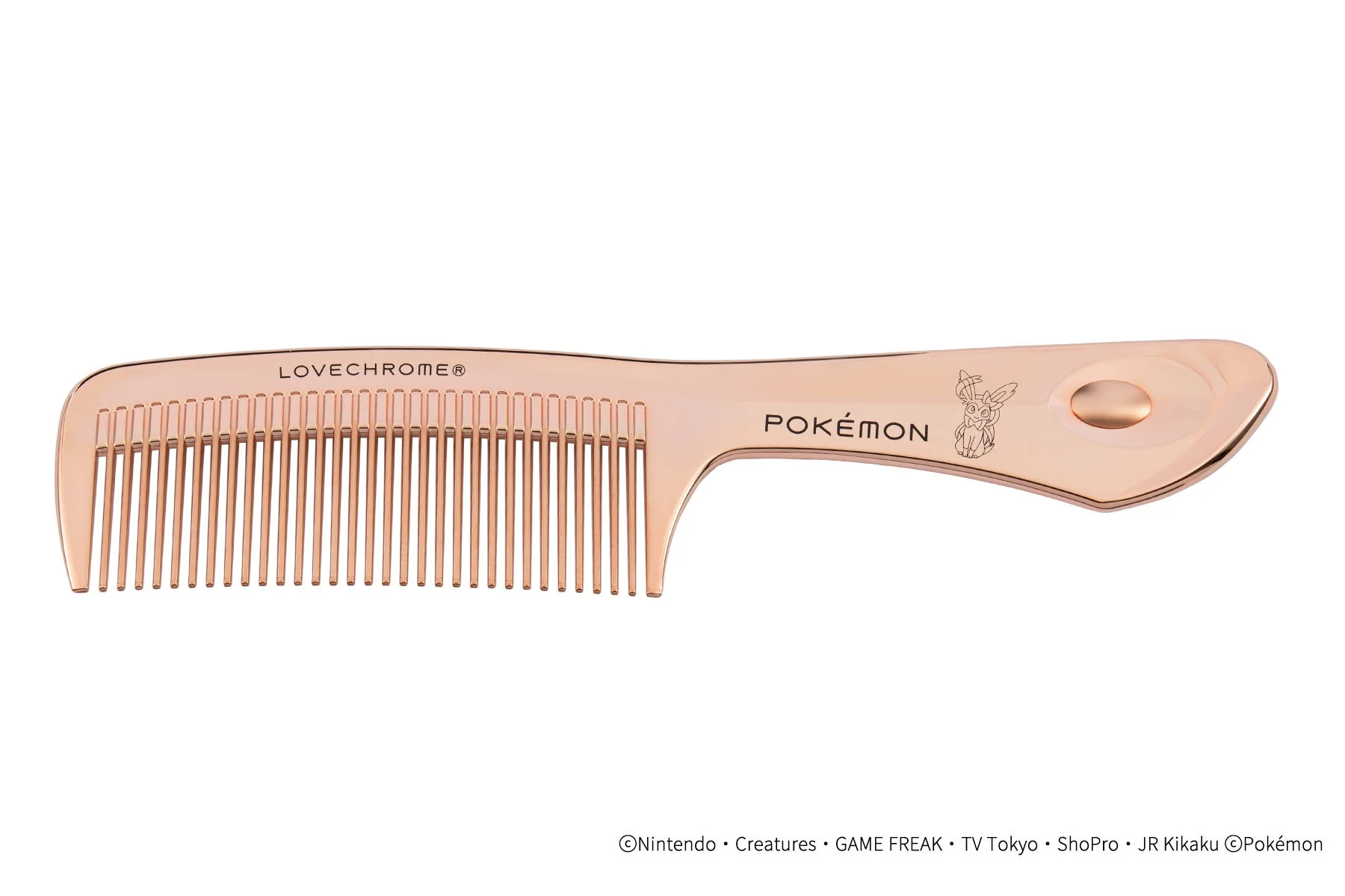 ニンフィアデザインのラブクロムK24GPテツキ ローズゴールドヘアコーム