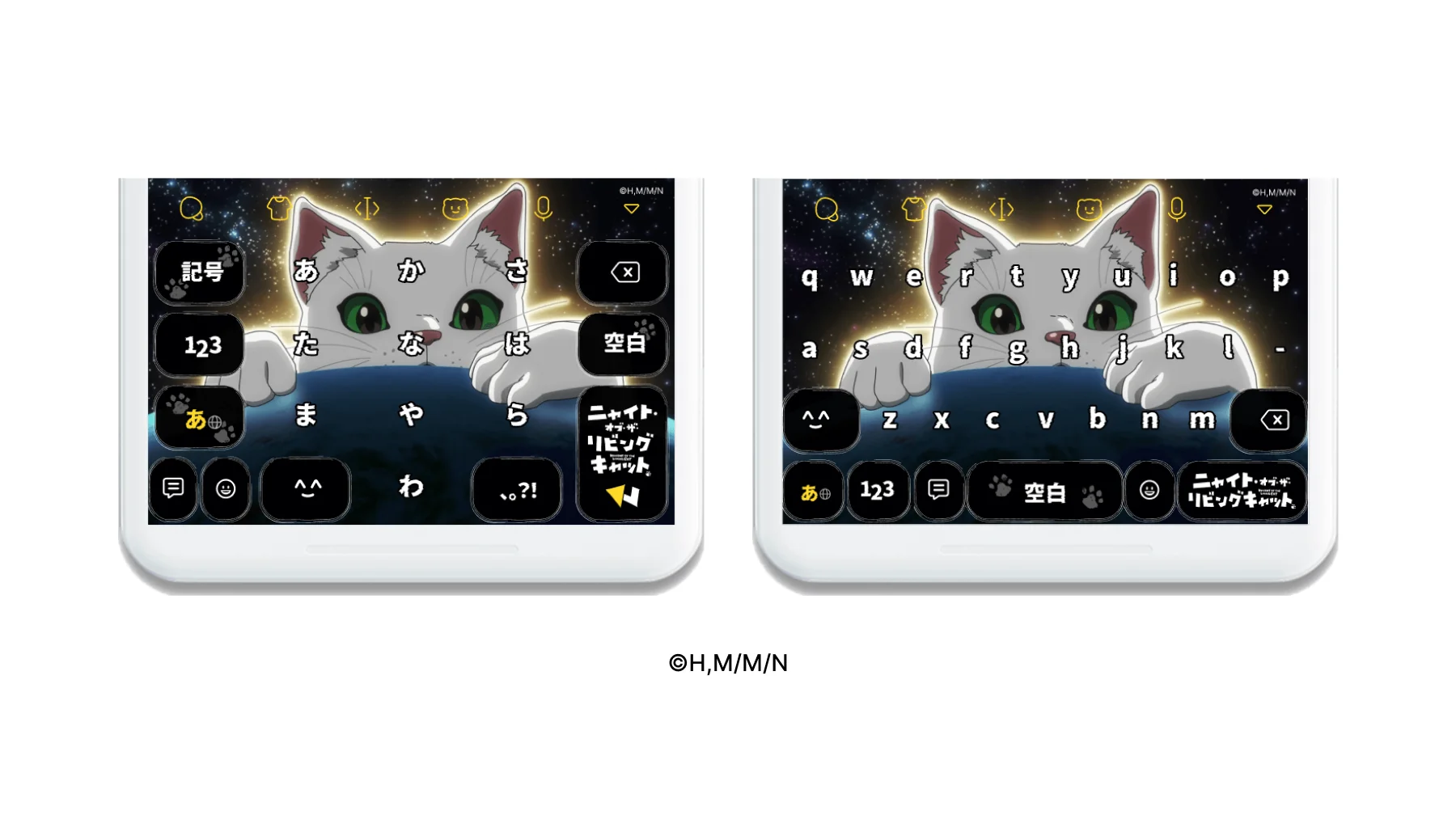 Simejiとニャイリビコラボのオリジナルきせかえキーボードイメージ