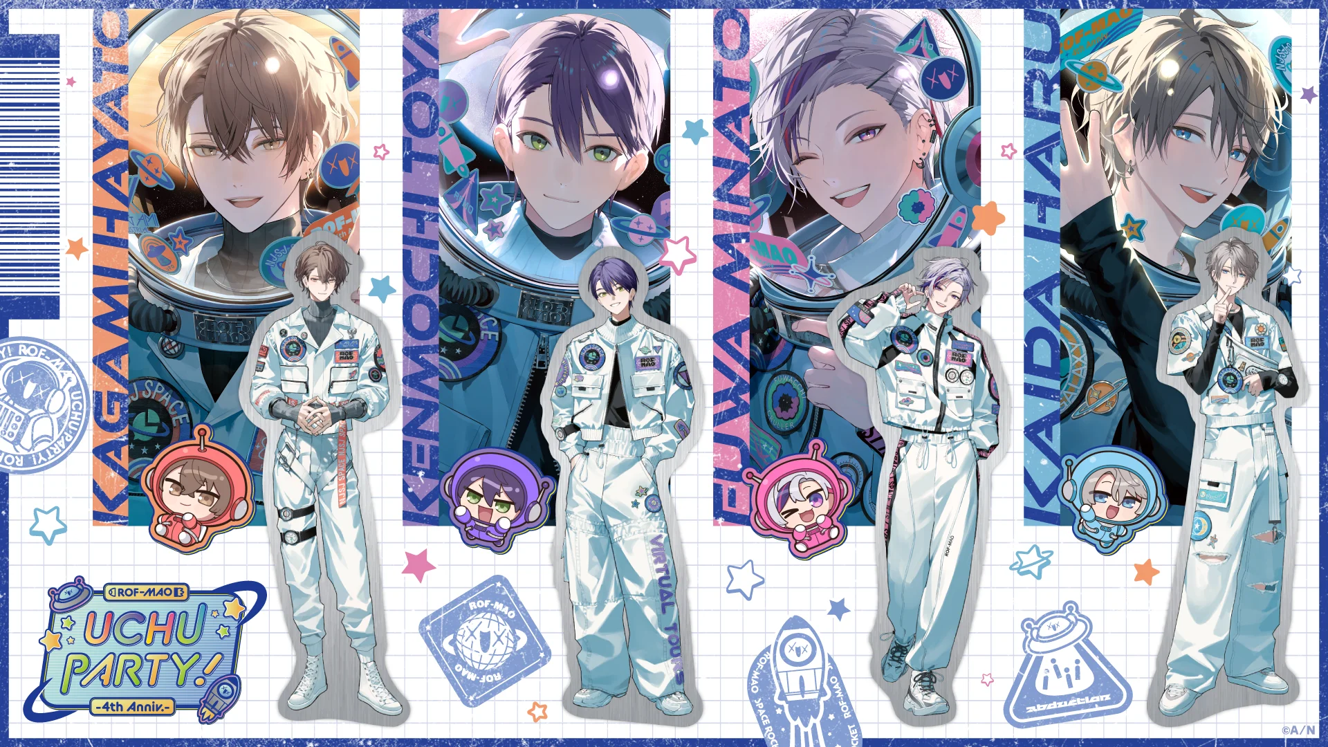 ROF-MAOメンバー4人の等身ビジュアル