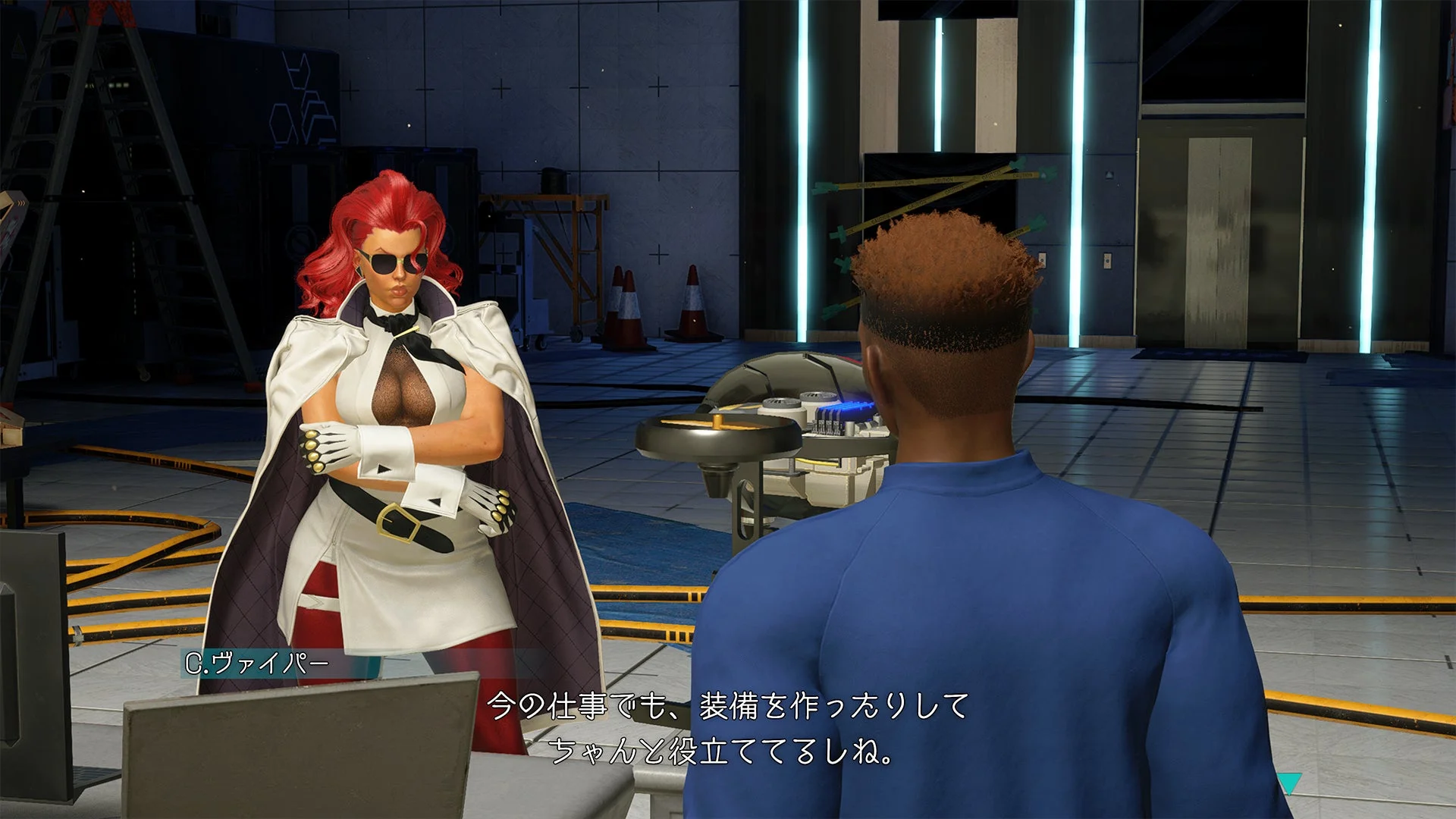C.ヴァイパーがワールドツアーで師匠として登場し、プレイヤーと会話するゲーム画面