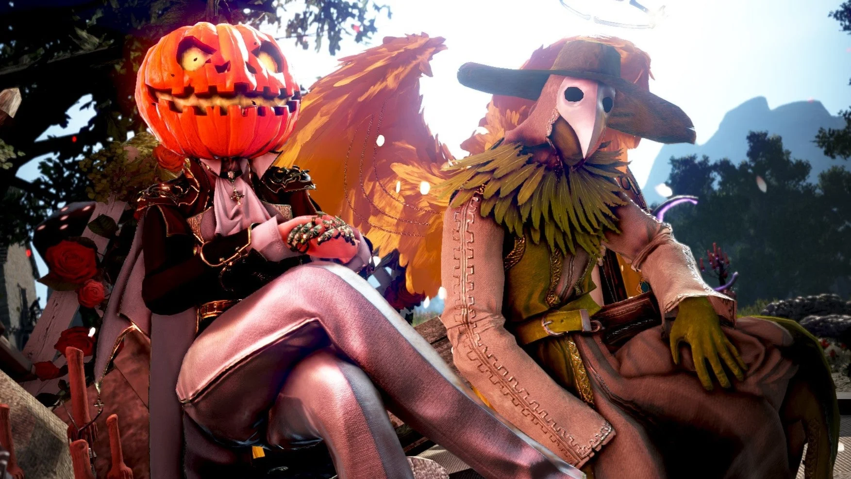 カボチャの視点で撮影されたハロウィンイベントのスクリーンショット