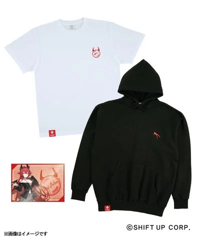 レッドフードデザインのTシャツとフーディ、クリアカードのセット