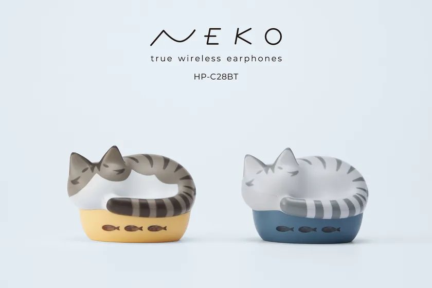 ラディウス、猫モチーフの完全ワイヤレスイヤホン「NEKO HP-C28BT」にキジシロ・サバトラの新色2種を追加　10月30日発売