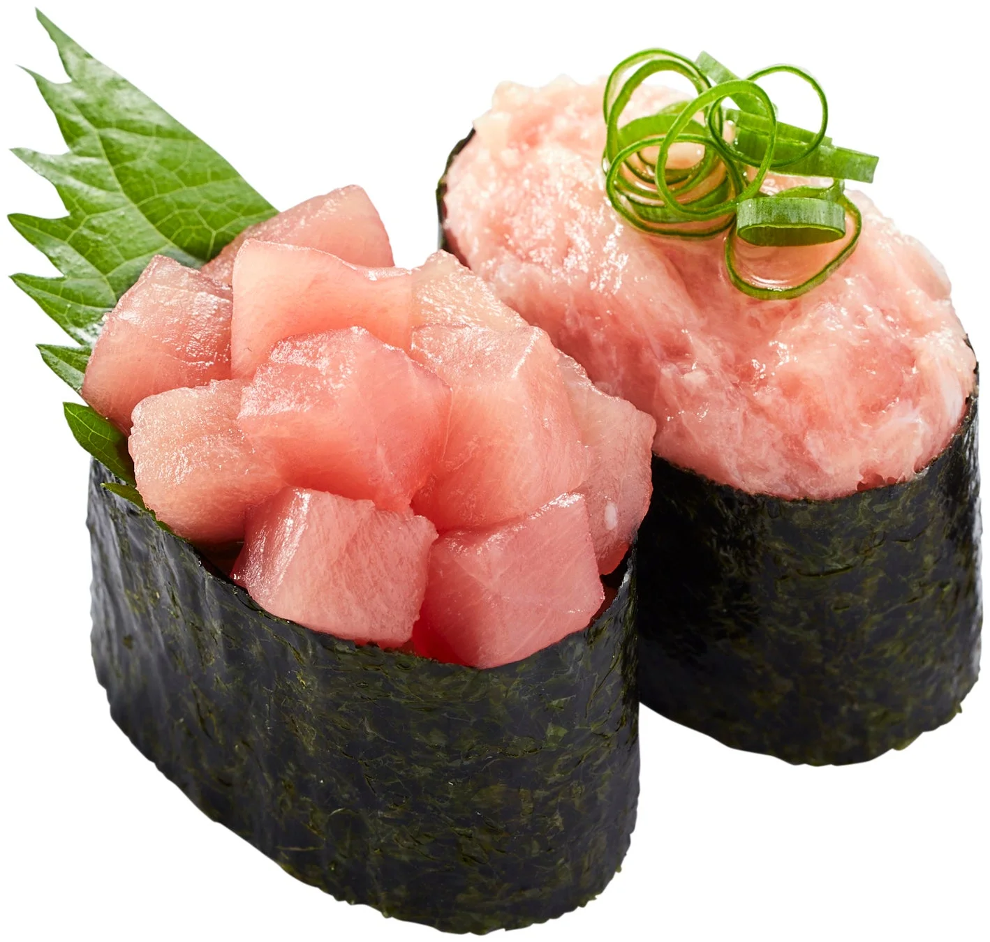かっぱ寿司の「特盛みなみ鮪中とろぶつ＆ねぎとろ軍艦」。