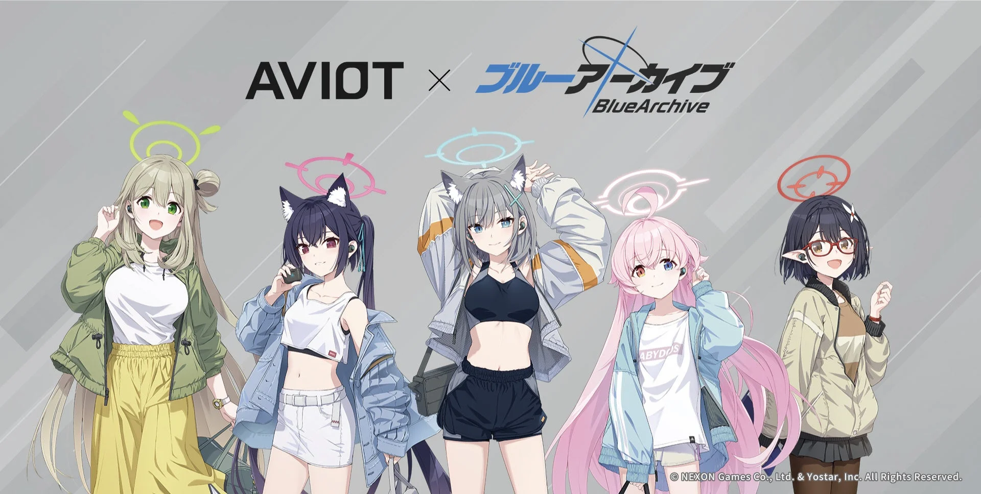 AVIOT×『ブルーアーカイブ』コラボイヤホンが予約開始！　アビドス対策委員会の完全新録ボイス100種類以上を収録