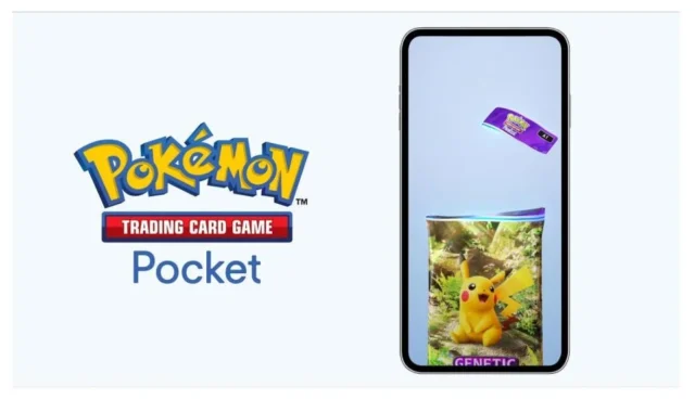 スマートフォン向けアプリ『Pokémon Trading Card Game Pocket』のロゴとゲーム画面