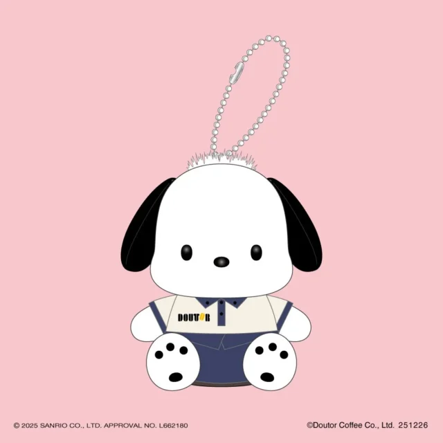 ドトールユニフォームを着たポチャッコのオリジナルマスコットチャーム