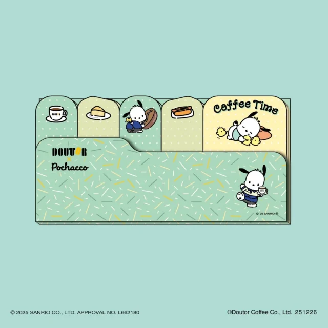 5種類のデザインが入ったポチャッコの付箋セット