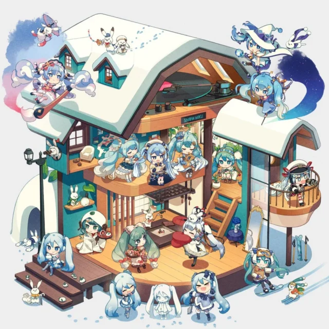 アナログレコード『SNOW MIKU Theme Song Collection』ジャケットイラスト